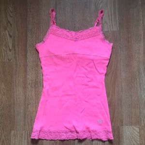 Justice Hot Pink Lace Tank Top